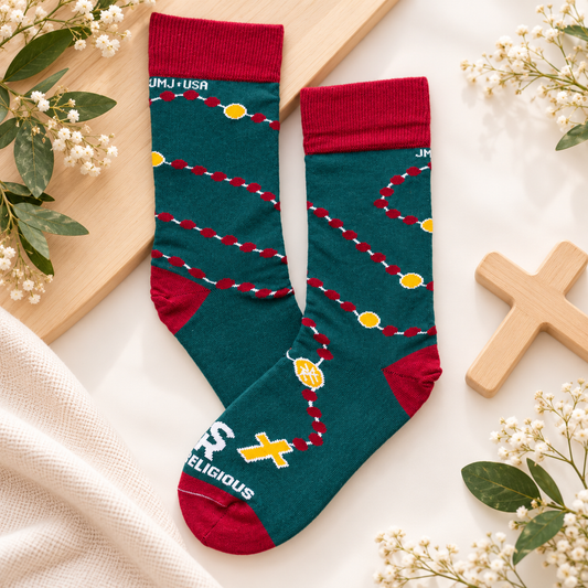 Holy Rosary Catholic Religious Socks – Fun Marian Novelty Socks