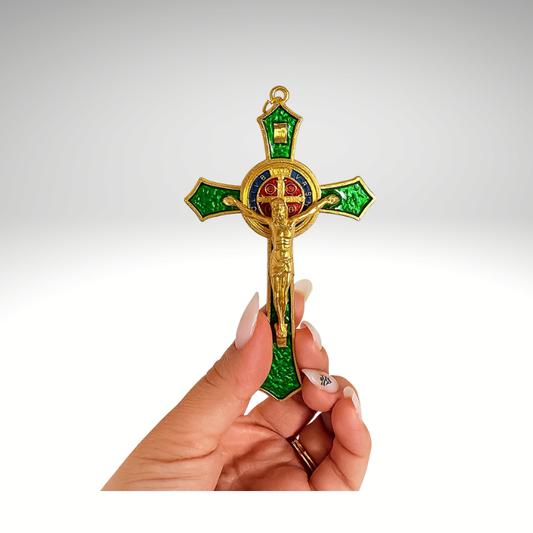 pc St, Benedict Enamel Wall Crucifix