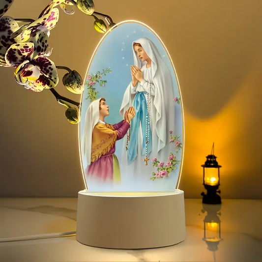 1pc Lourdes Virgin Mary Night Lamp