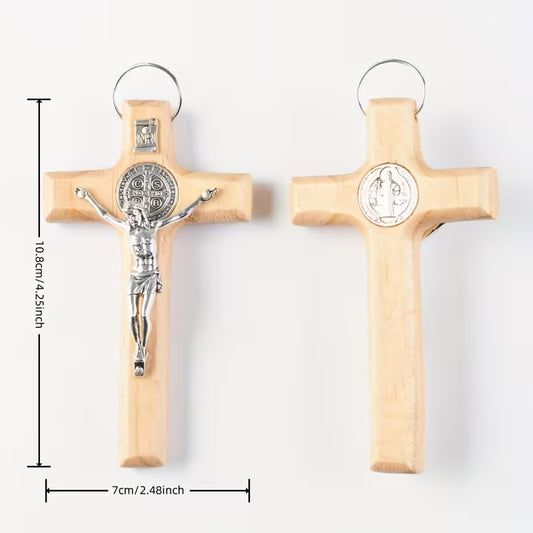 1pc Wall-Mounted Crucifix Cross, Suitable for Bedroom and Living Room