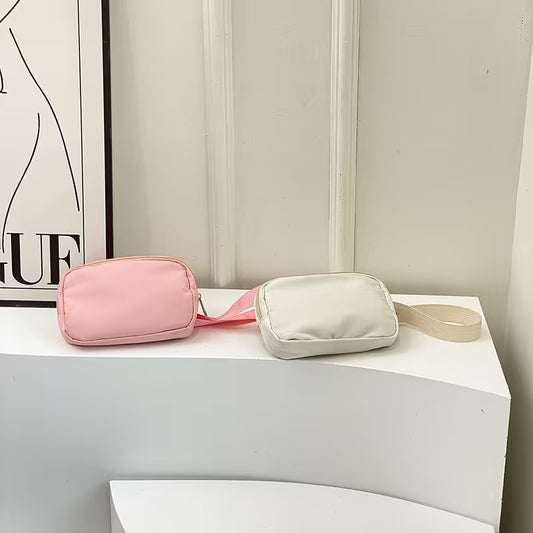 1 Pc Women's CrossBody Chest Pouch, Casual Style, Nylon, Solid Color