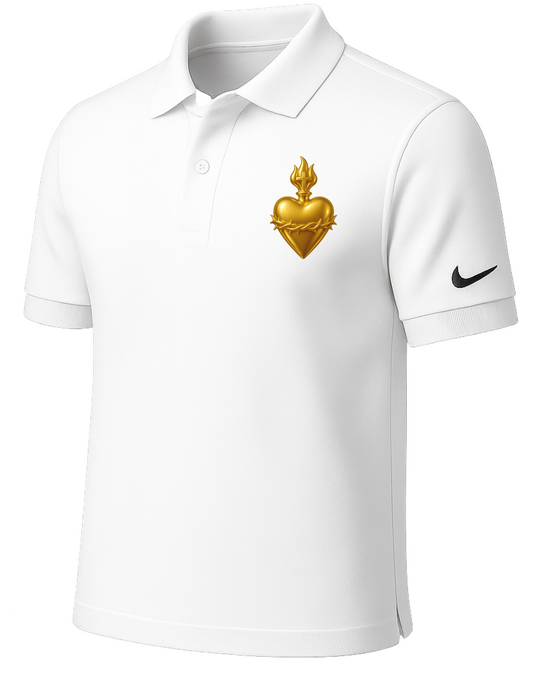 Sacred Heart of  Jesus Nike Polo Dri-Fit T-Shirt Catholic