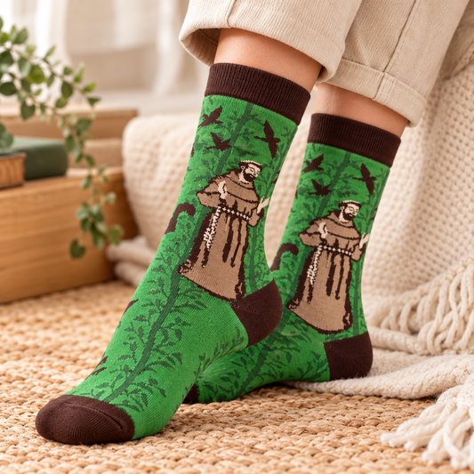 St. Francis of Assisi Catholic Religious Socks – Fun Franciscan Novelty Socks