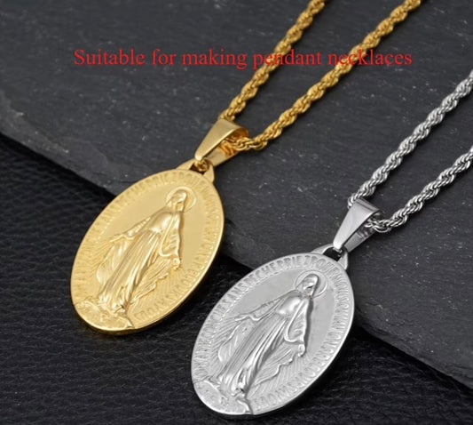 Stainless steel Virgin Mary Medal