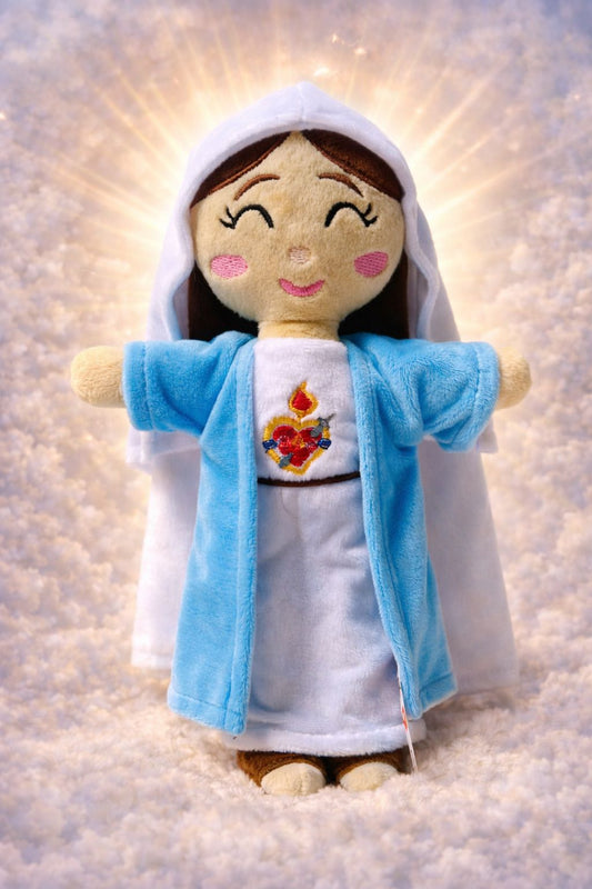 Immaculate Conception Virgin Mary Plush Doll – Handcrafted Colombian Catholic Toy