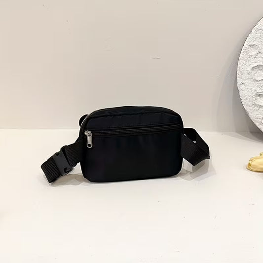 1 Pc  Women's CrossBody Chest Pouch, Casual Style, Nylon, Solid Color