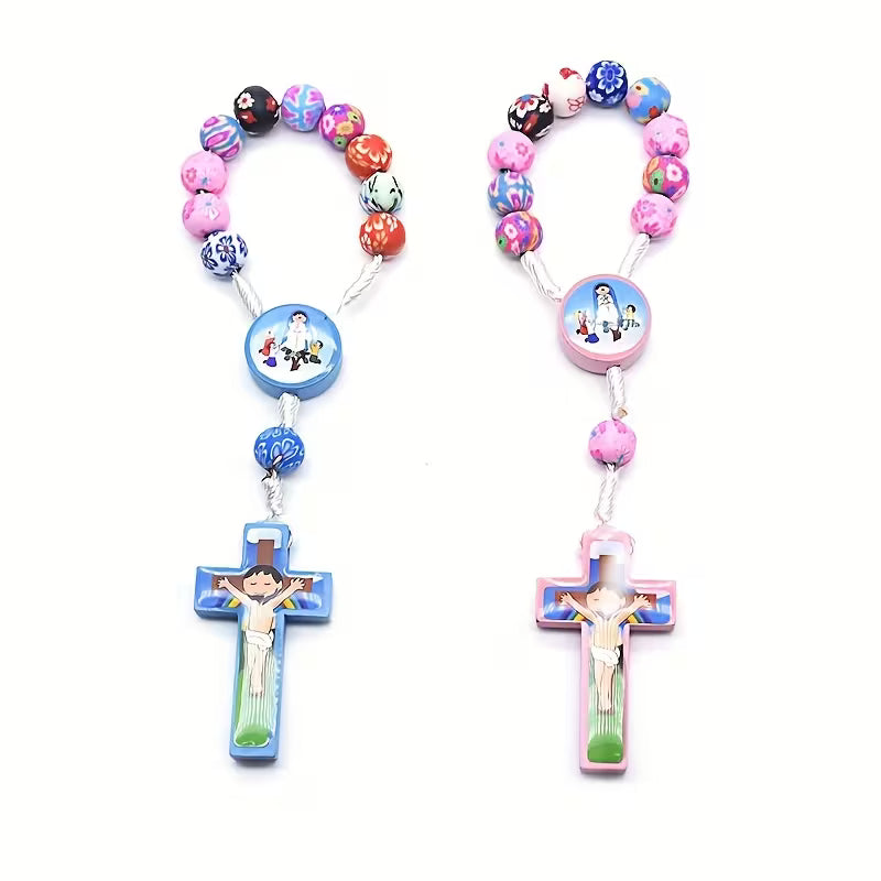 Kids Cross Pendant Small Rosary - Denario