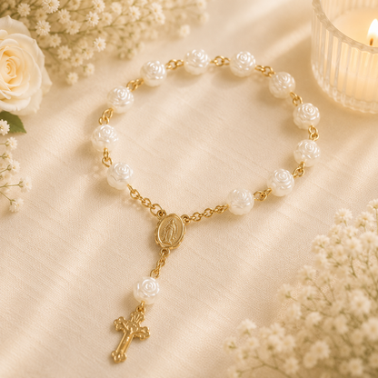 Vintage Denario Cross Bracelet- Purse Little Rosary