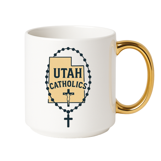 Christian Golden handle ceramic creative mug