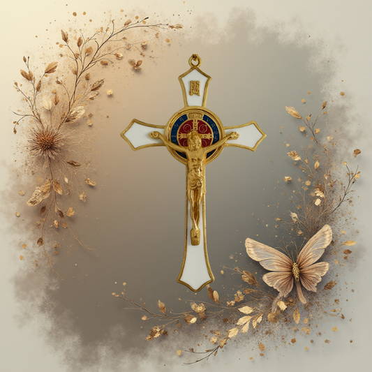 pc St, Benedict Enamel Wall Crucifix