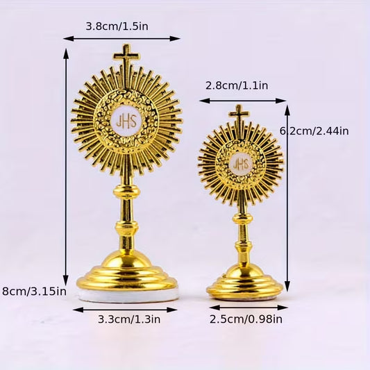 Little Jesus Eucharist Communion Monstrance Statue  desk Zinc Alloy