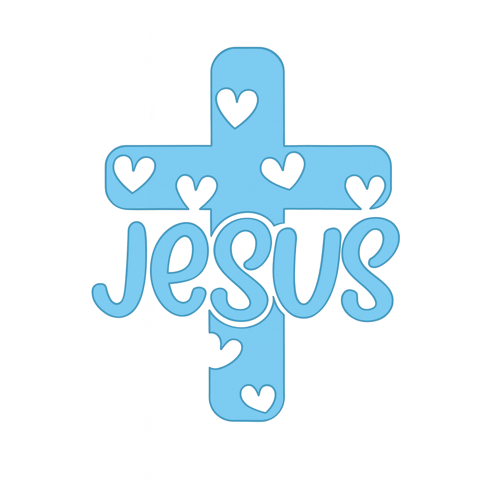 Vinyl Window Car Sticker- Jesus Hearts