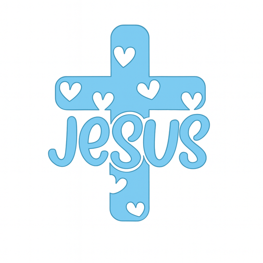 Vinyl Window Car Sticker- Jesus Hearts