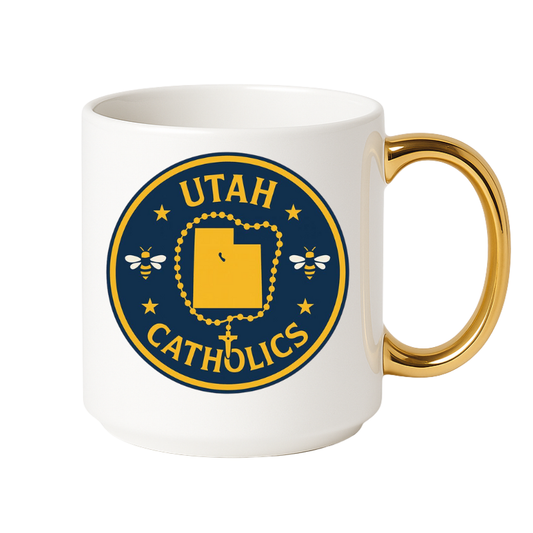 Christian Golden handle ceramic creative mug