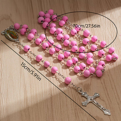 Pink wood Rosary