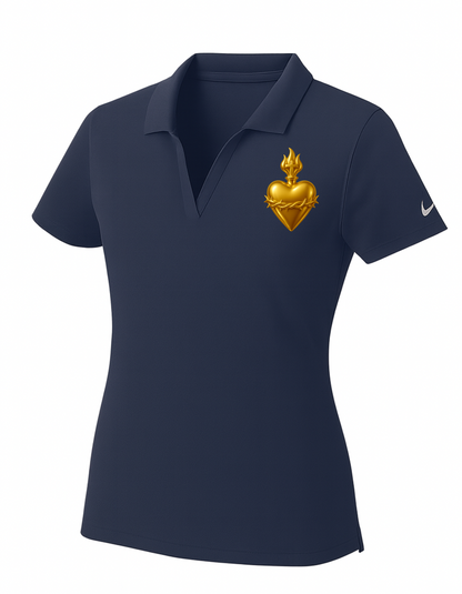 Sacred Heart of  Jesus Nike Polo Dri-Fit T-Shirt Catholic