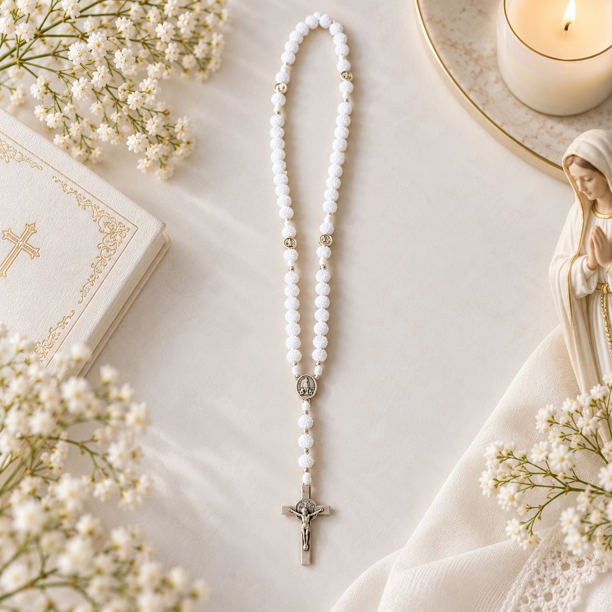 White Long Rosary