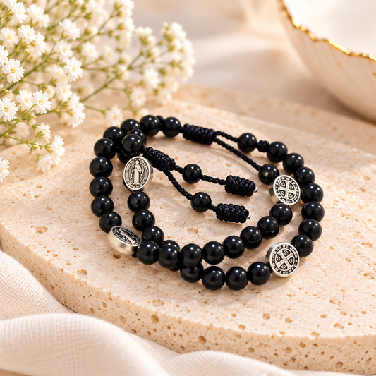 St. Benedict Plastic Rosary Bead Bracelet – Catholic Bracelet