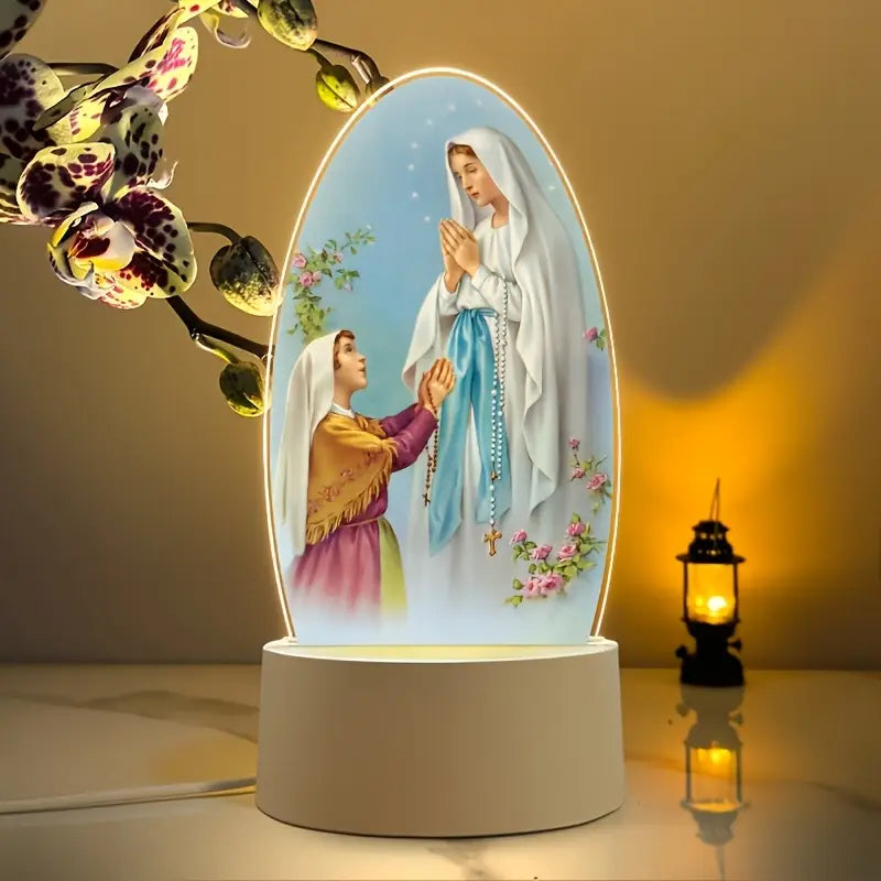1pc Lourdes Virgin Mary Night Lamp