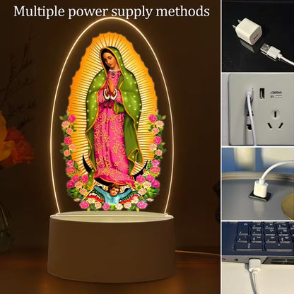 1pc Our Lady of Guadalupe Acrylic LED Night Light Lamp