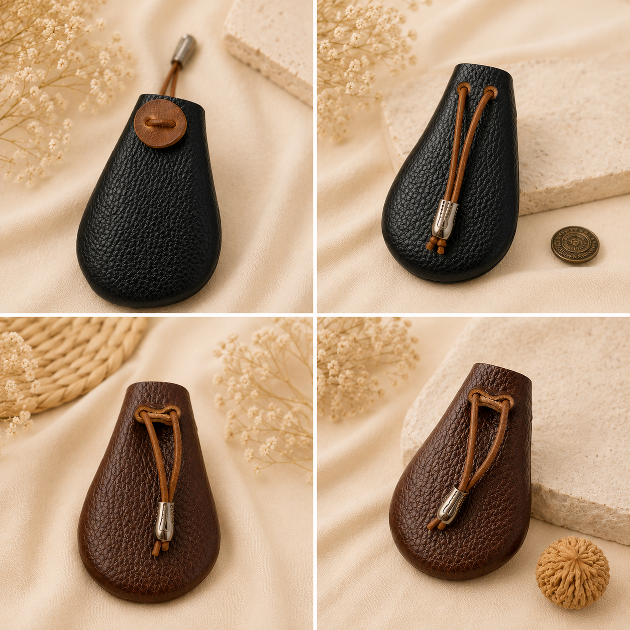 Rosary Pouch & Wood Rosary