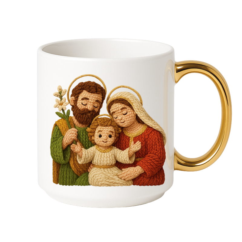 Christian Golden handle ceramic creative mug
