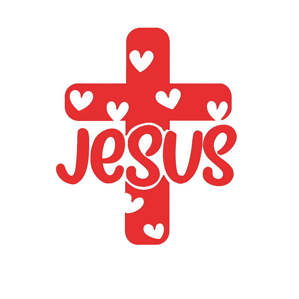 Vinyl Window Car Sticker- Jesus Hearts