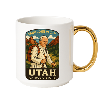 Christian Golden handle ceramic creative mug