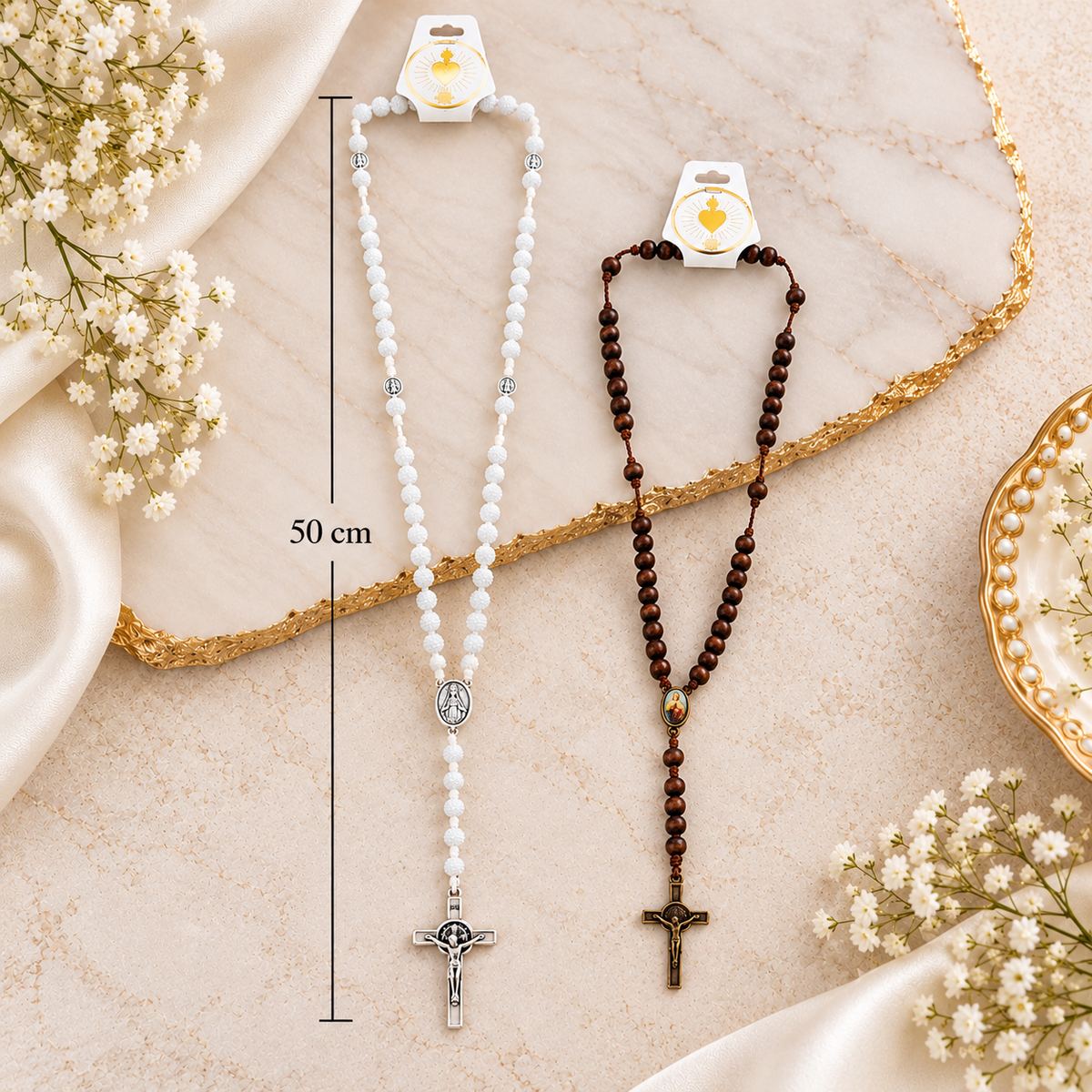 White Long Rosary
