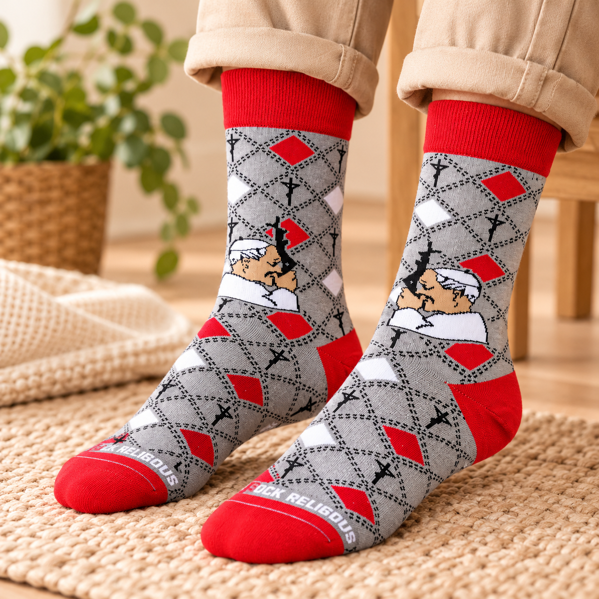 Pope John Paul II Catholic Religious Socks – Fun Saint Novelty Socks