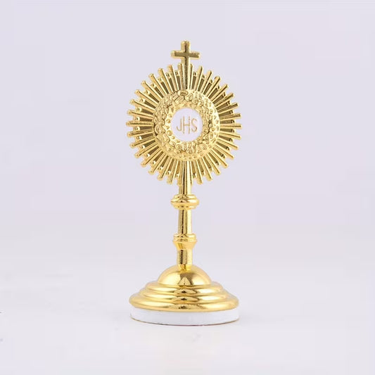 Little Jesus Eucharist Communion Monstrance Statue  desk Zinc Alloy