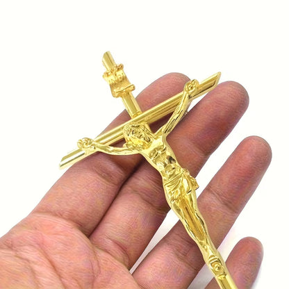 Gold Catholic Religious Wall Hanging Jesus Crucifix