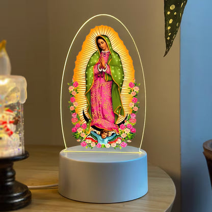 1pc Our Lady of Guadalupe Acrylic LED Night Light Lamp
