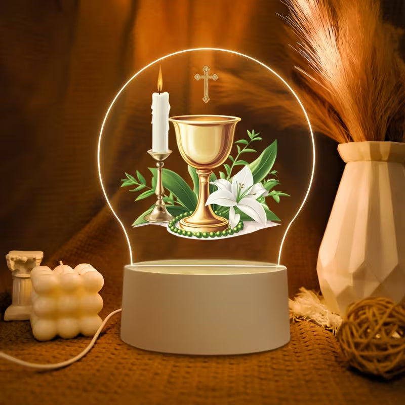 1pc Acrylic Christian Theme LED Night Light