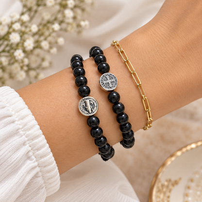St. Benedict Plastic Rosary Bead Bracelet – Catholic Bracelet