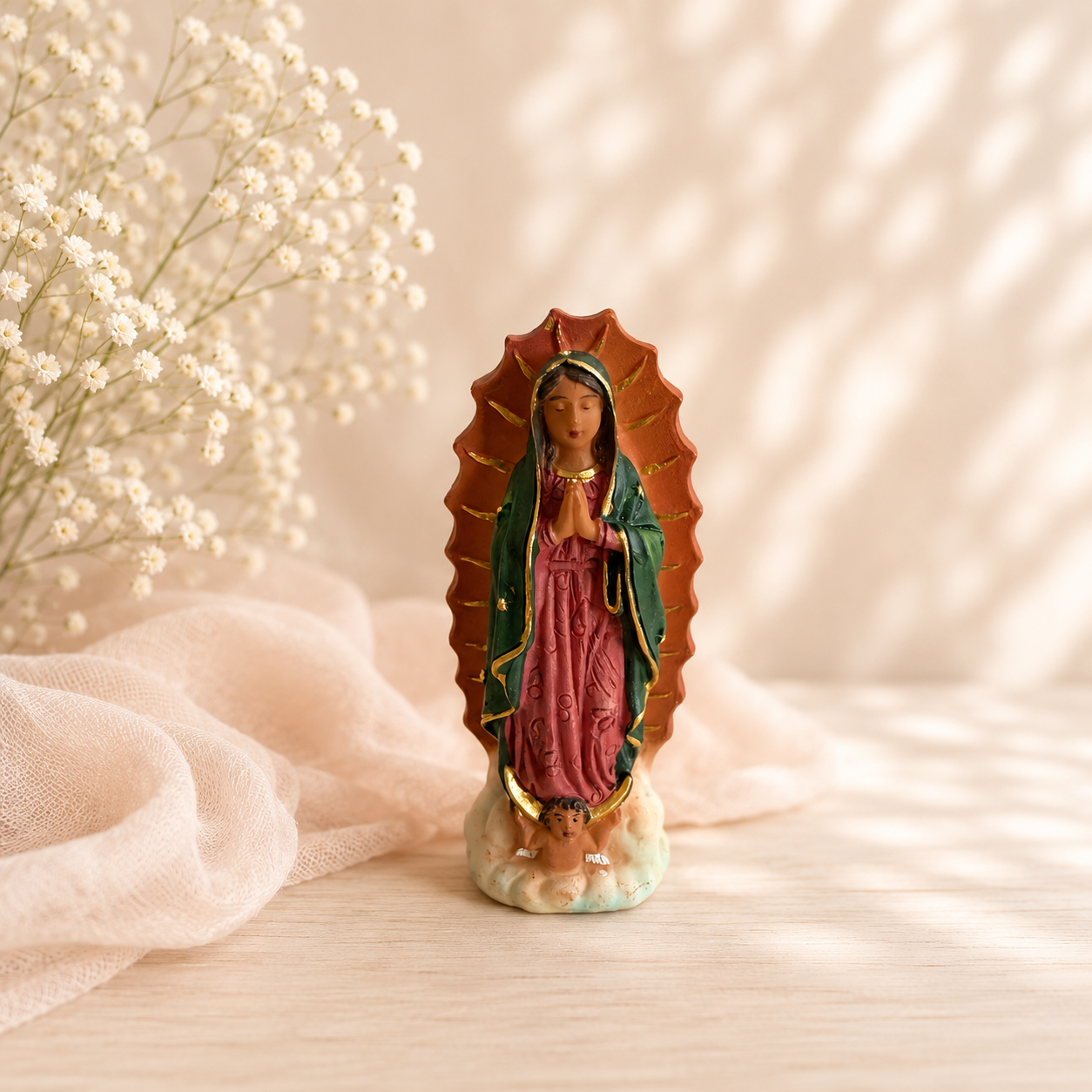Our Lady of Guadalupe Statue – 4 Inch Catholic Virgin Mary Figurine