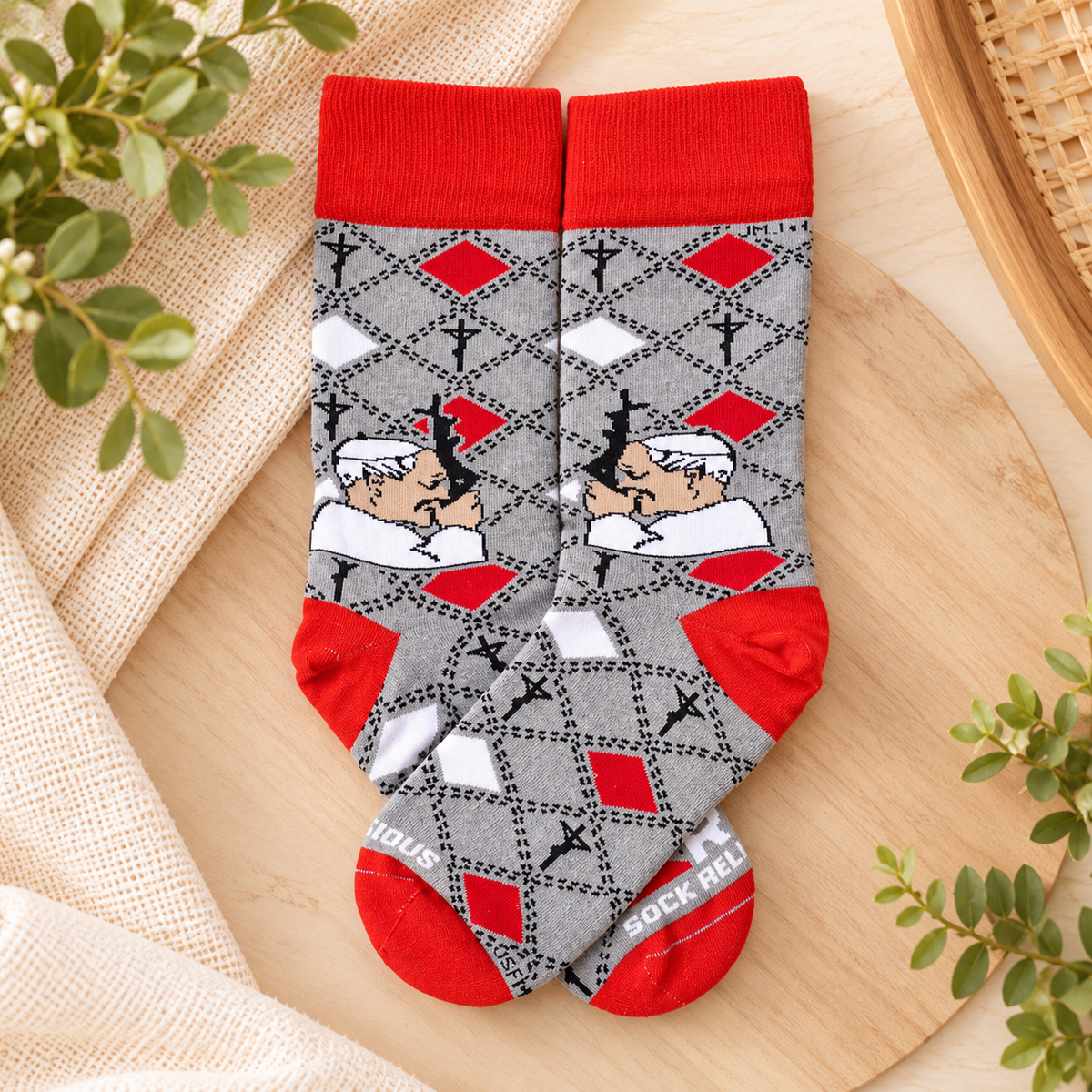 Pope John Paul II Catholic Religious Socks – Fun Saint Novelty Socks