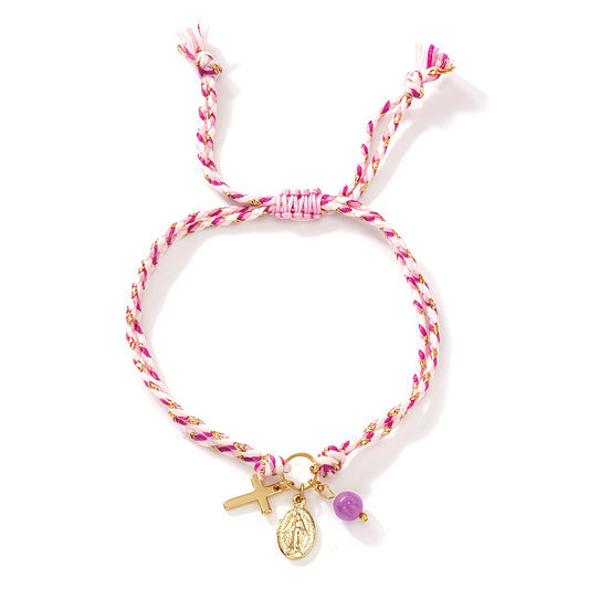 Catholic String  Bracelets - Pink
