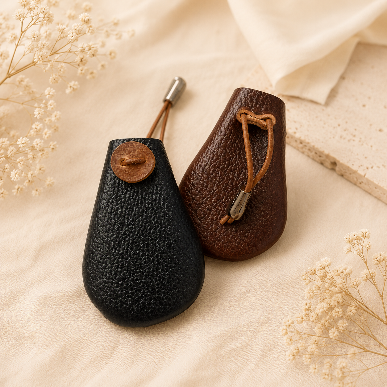 Rosary Pouch & Wood Rosary