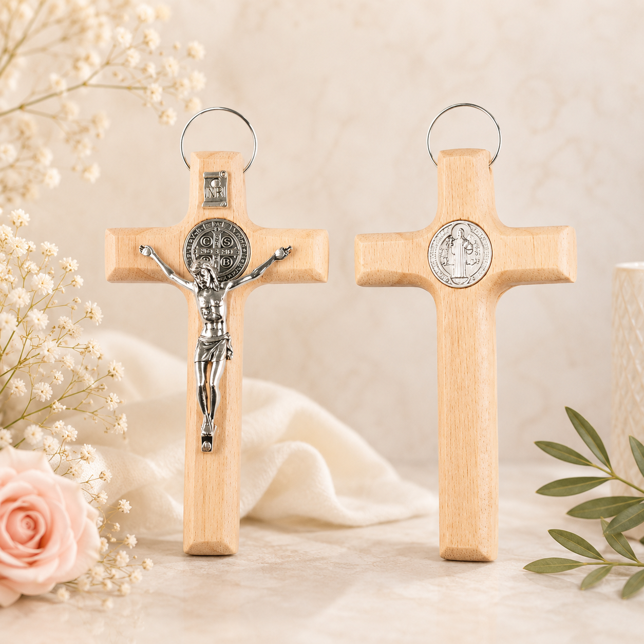 1pc Wall-Mounted Crucifix Cross, Suitable for Bedroom and Living Room