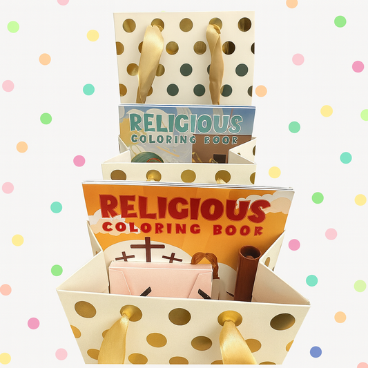 Package Mini Catholic Coloring Book + Box of Crayons