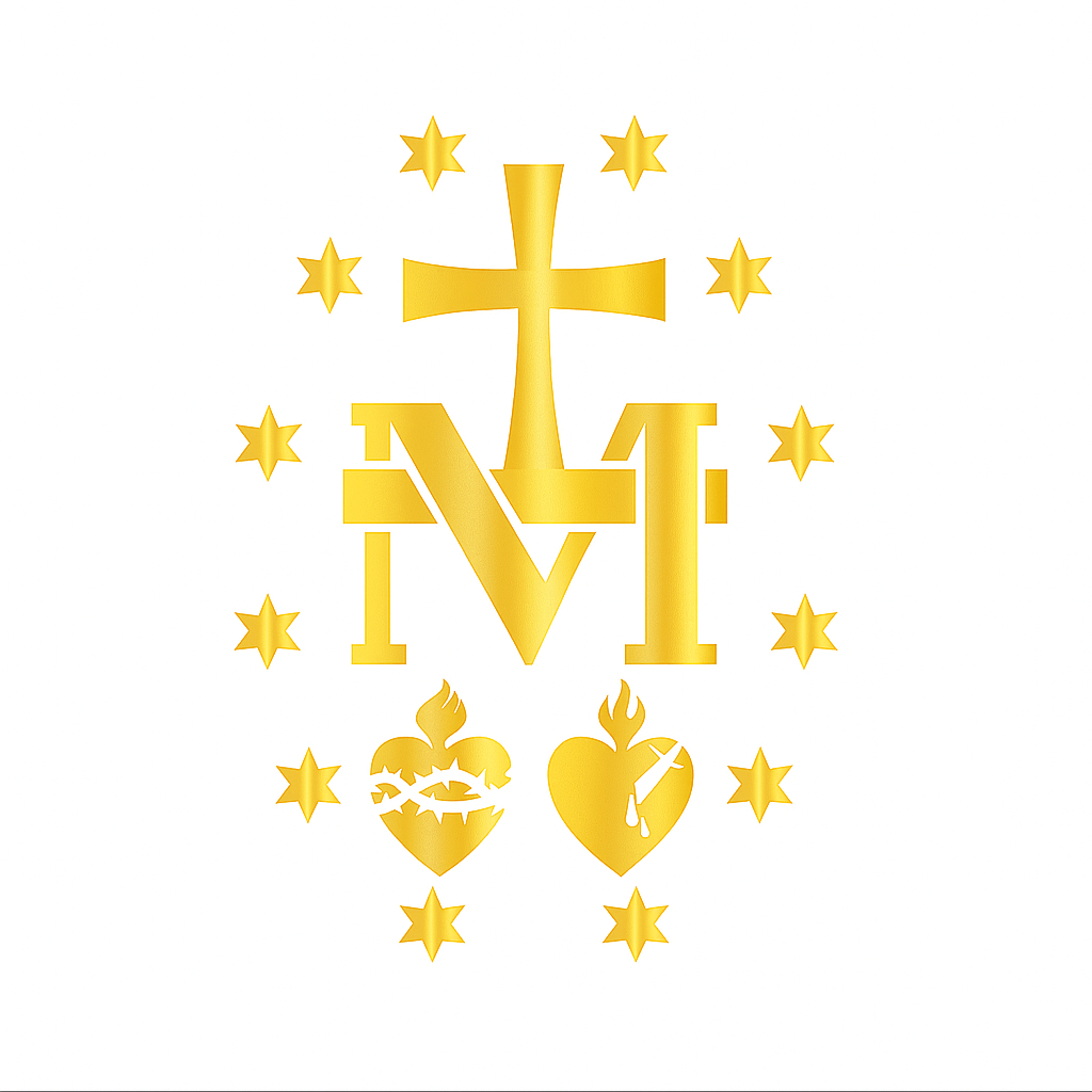 Miraculous Medal Vinyl Window Car Sticker- Gold