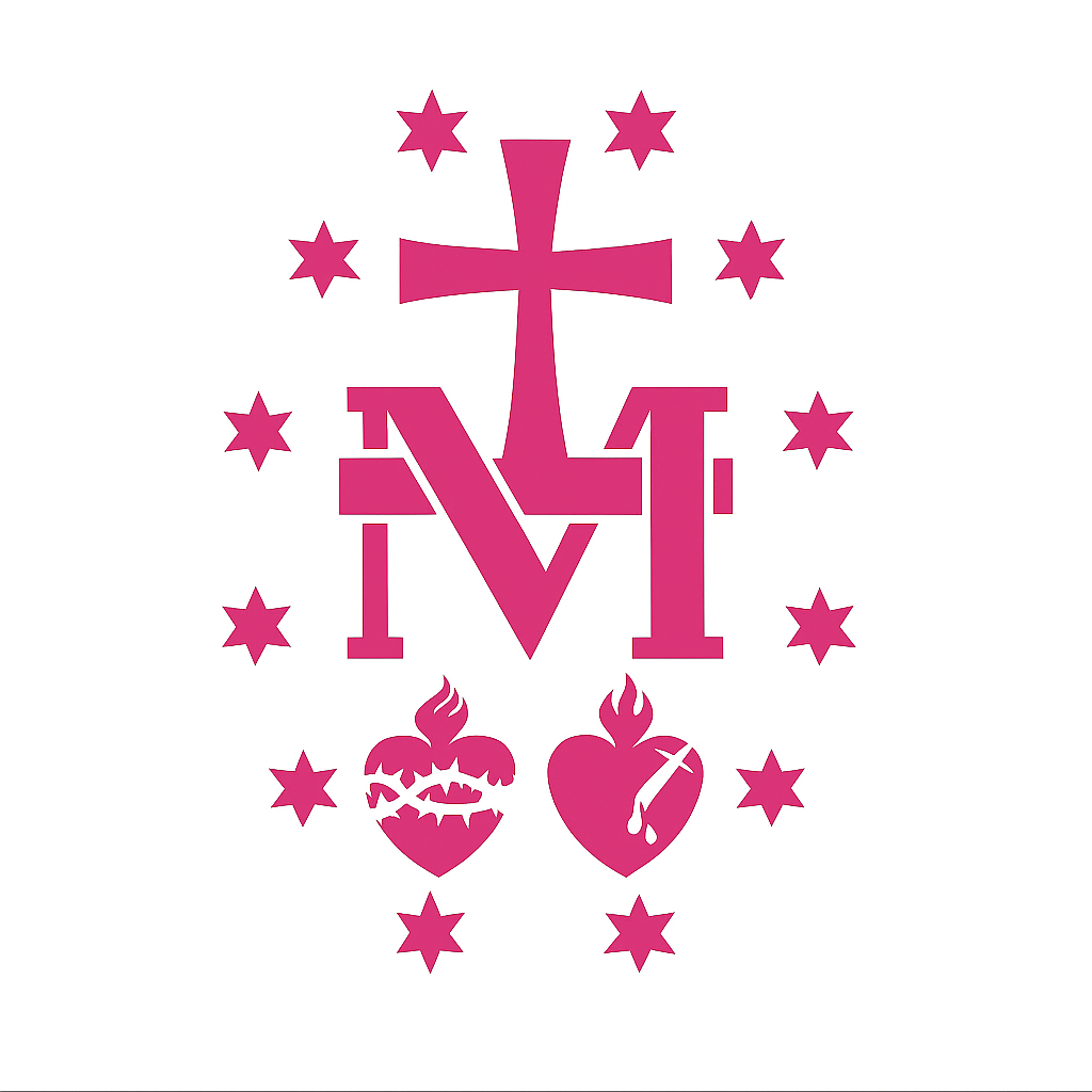 Miraculous Medal Vinyl Window Car Sticker-Black Pink
