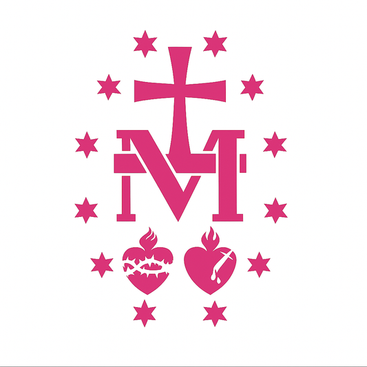 Miraculous Medal Vinyl Window Car Sticker-Black Pink