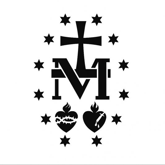 Miraculous Medal Vinyl Window Car Sticker-Black