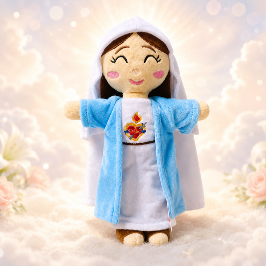 Immaculate Conception Virgin Mary Plush Doll – Handcrafted Colombian Catholic Toy