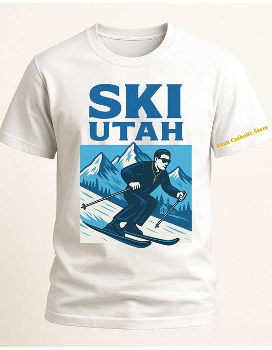 Utah Ski Mountain  Cotton Catholic T-Shirts