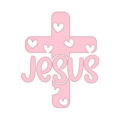 Vinyl Window Car Sticker- Jesus Hearts