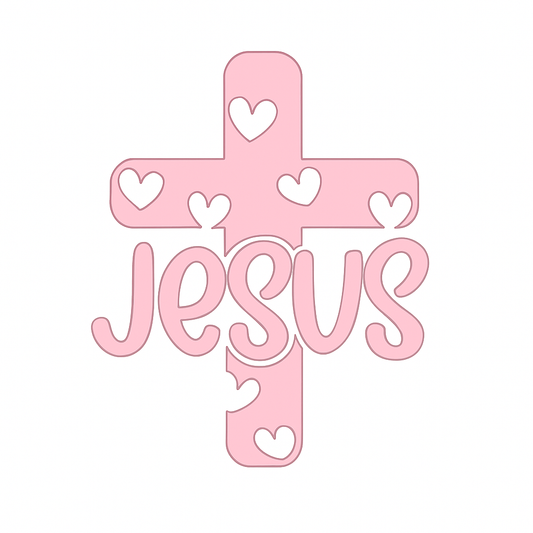 Vinyl Window Car Sticker- Jesus Hearts