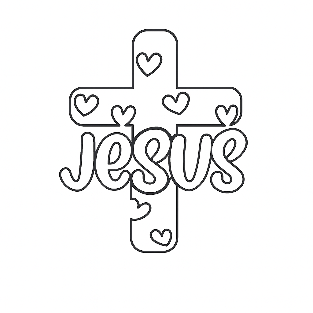 Vinyl Window Car Sticker- Jesus Hearts